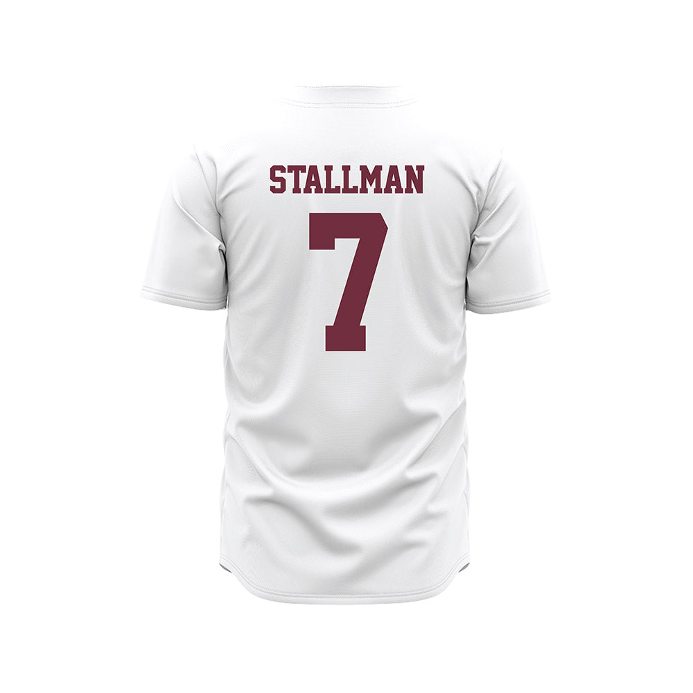 Mississippi State - NCAA Baseball : Reed Stallman - White Pinstripes Jersey-1