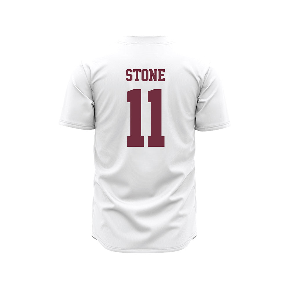Mississippi State - NCAA Baseball : Duke Stone - White Pinstripes Jersey-1