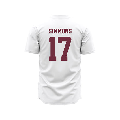 Mississippi State - NCAA Baseball : Stone Simmons - White Pinstripes Jersey-1