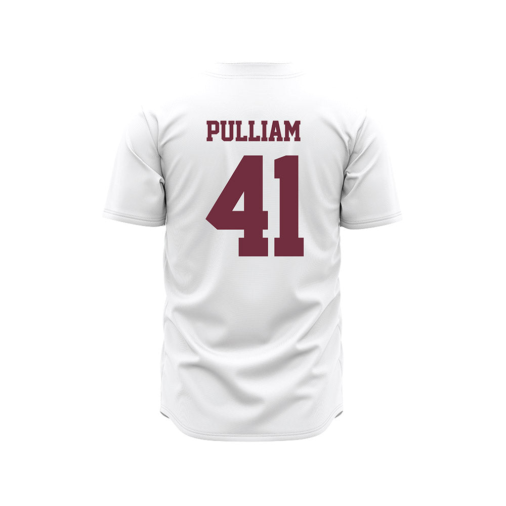 Mississippi State - NCAA Baseball : Ethan Pulliam - White Pinstripes Jersey