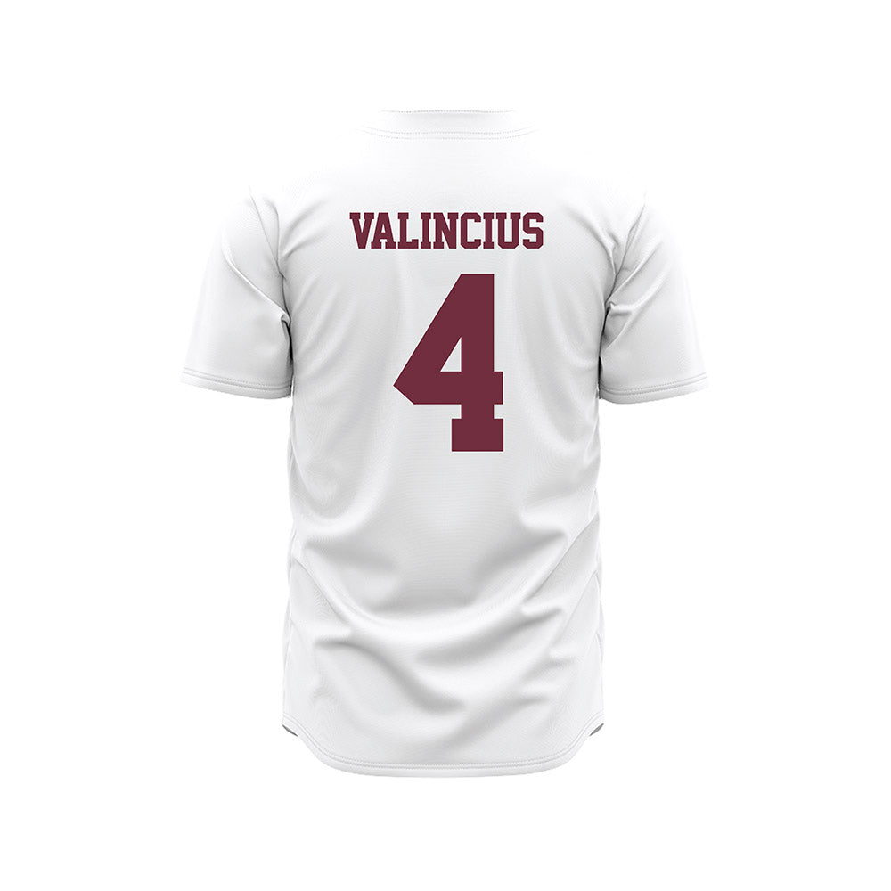 Mississippi State - NCAA Baseball : Tomas Valincius - White Pinstripes Jersey-1