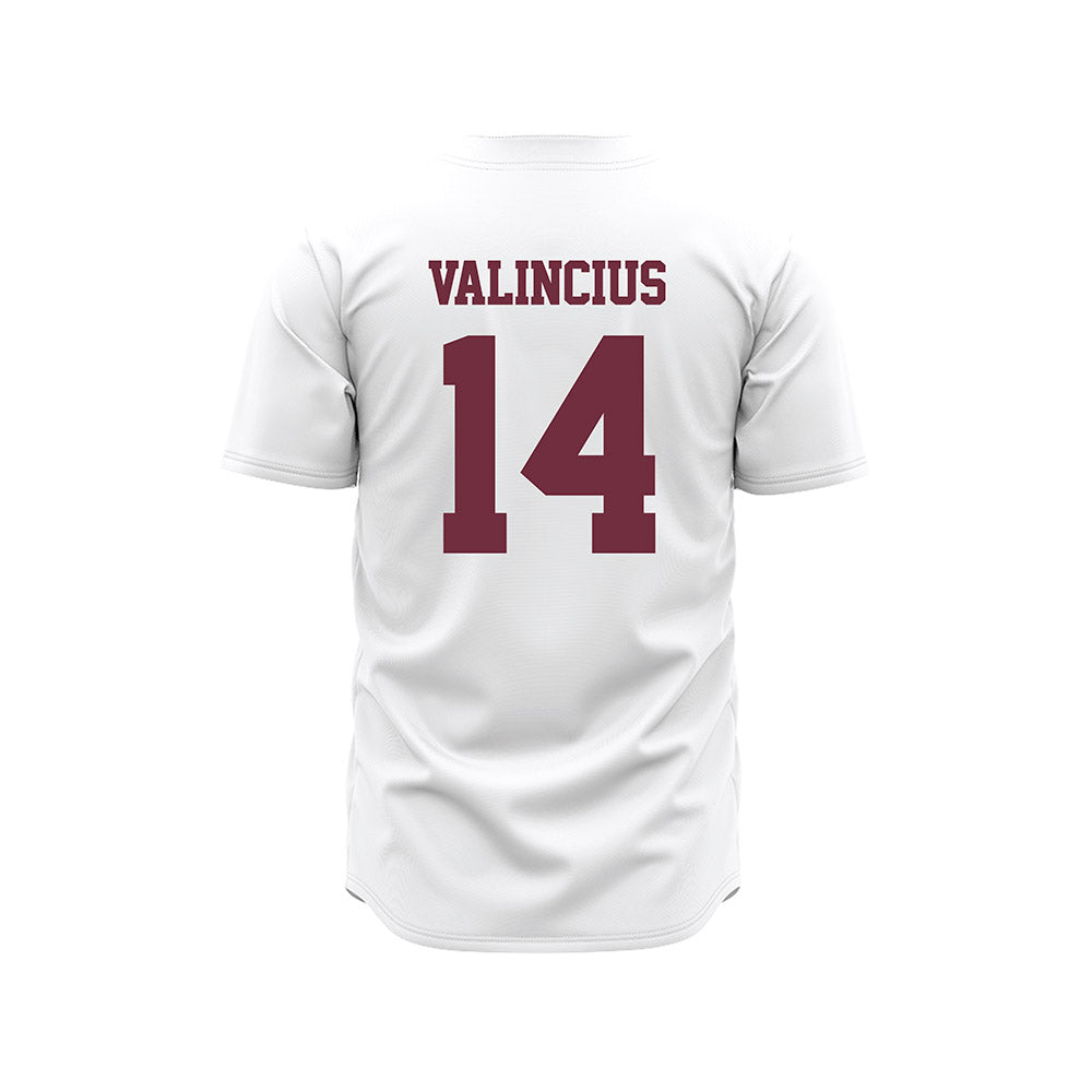 Mississippi State - NCAA Baseball : Vytas Valincius - White Pinstripes Jersey-1