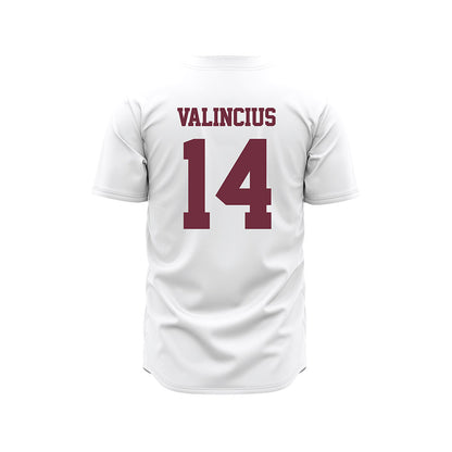 Mississippi State - NCAA Baseball : Vytas Valincius - White Pinstripes Jersey-1