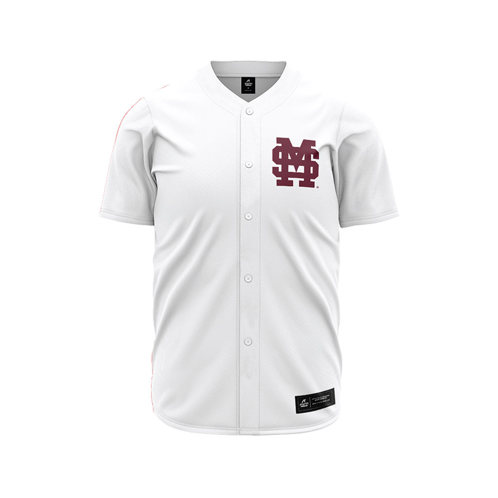 Mississippi State - NCAA Baseball : Charlie Foster - White Pinstripes Jersey-0