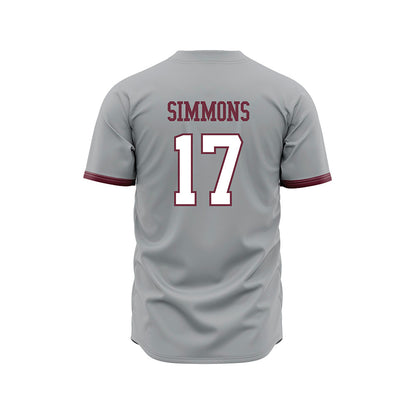 Mississippi State - NCAA Baseball : Stone Simmons - Gray Slate Jersey-1