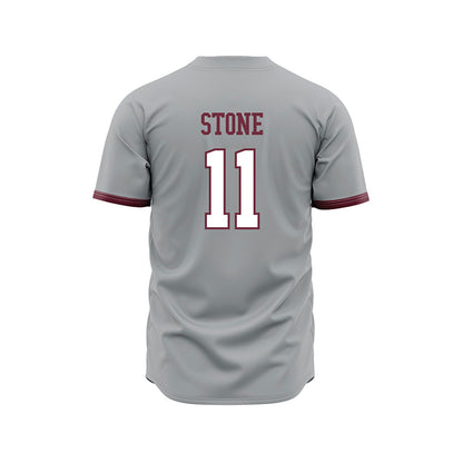 Mississippi State - NCAA Baseball : Duke Stone - Gray Slate Jersey-1
