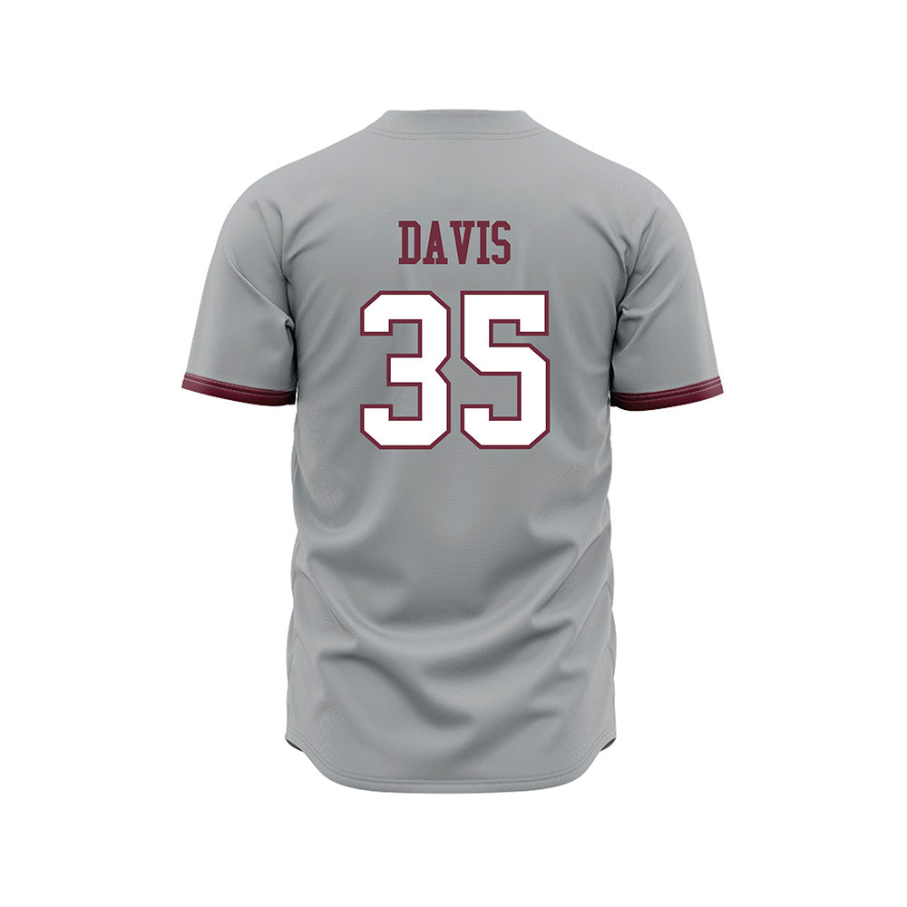 Mississippi State - NCAA Baseball : Ben Davis - Gray Slate Jersey-1