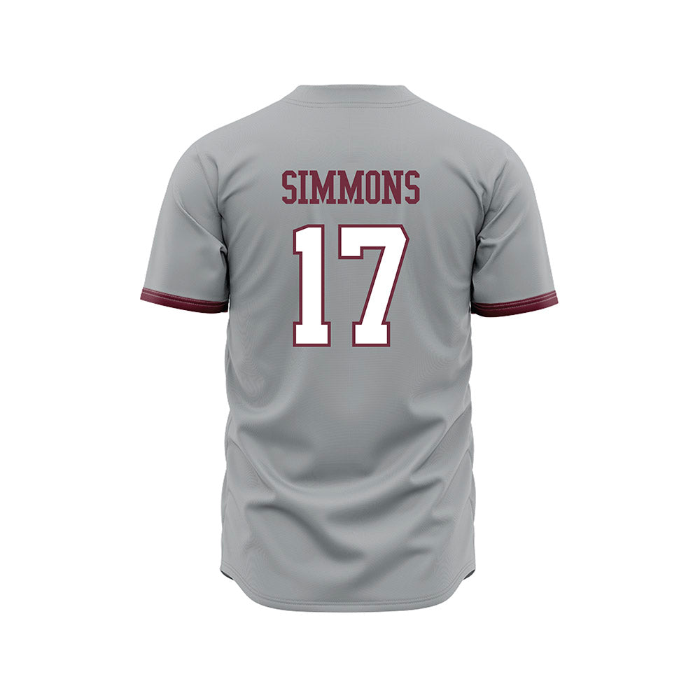 Mississippi State - NCAA Baseball : Stone Simmons - Gray State Baseball Jersey