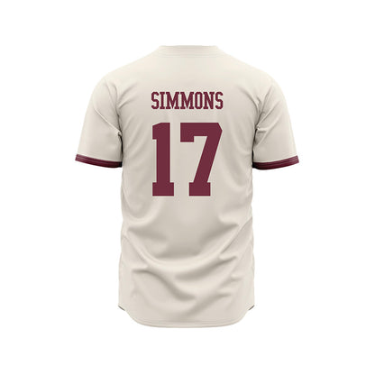 Mississippi State - NCAA Baseball : Stone Simmons - Cream Jersey-1