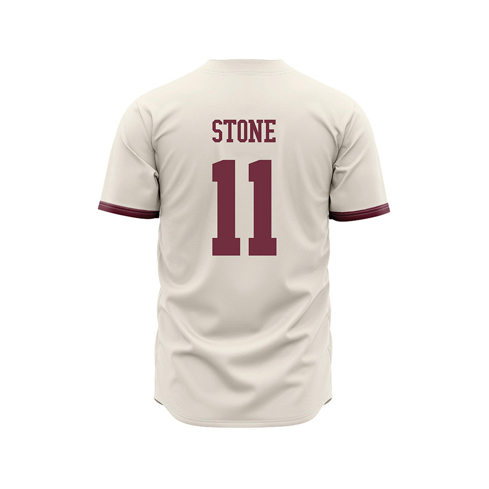 Mississippi State - NCAA Baseball : Duke Stone - Cream Jersey-1