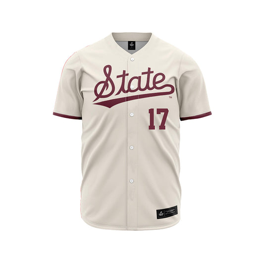 Mississippi State - NCAA Baseball : Parker Rhodes - Cream Jersey-0