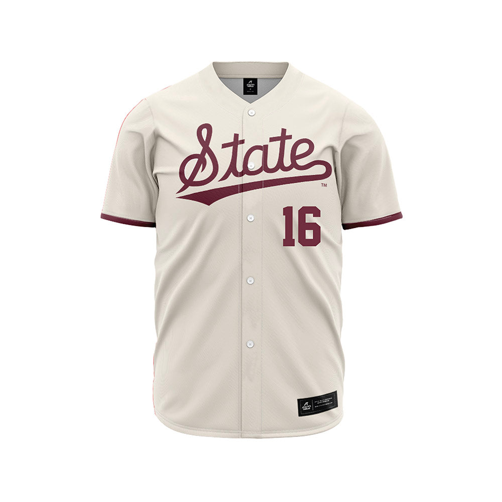 Mississippi State - NCAA Baseball : Braden Booth - Cream Jersey-0