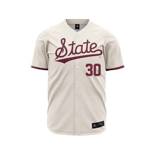 Mississippi State - NCAA Baseball : Jackson Logar - Cream Jersey-0