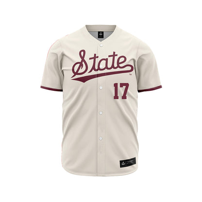 Mississippi State - NCAA Baseball : Stone Simmons - Cream Jersey-0