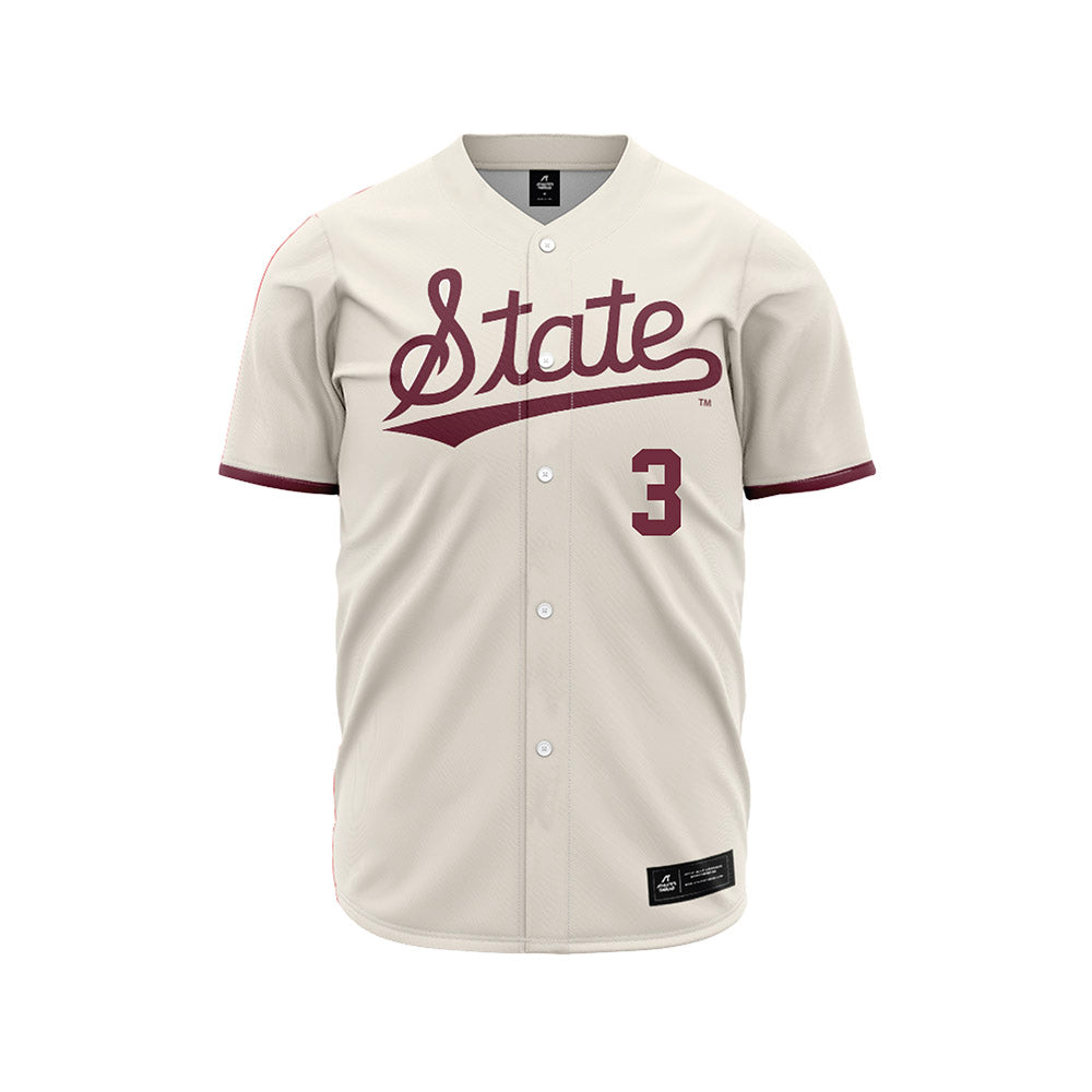 Mississippi State - NCAA Baseball : Ace Reese - Cream Jersey-0