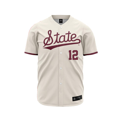 Mississippi State - NCAA Baseball : Chone James - Cream Jersey-0