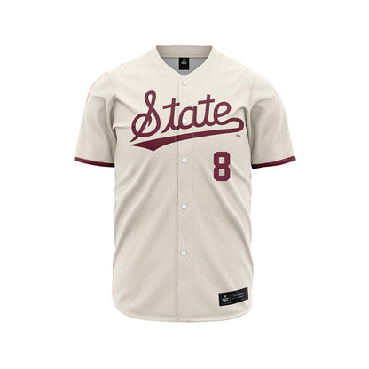 Mississippi State - NCAA Baseball : Charlie Foster - Cream Jersey-0