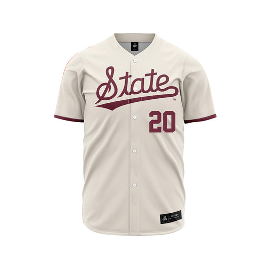 Mississippi State - NCAA Baseball : Maddox Miller - Cream Jersey-0