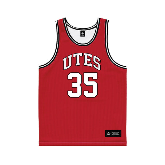 Utah - NCAA Men's Basketball : Branden Carlson - Red Basketball Jersey-0