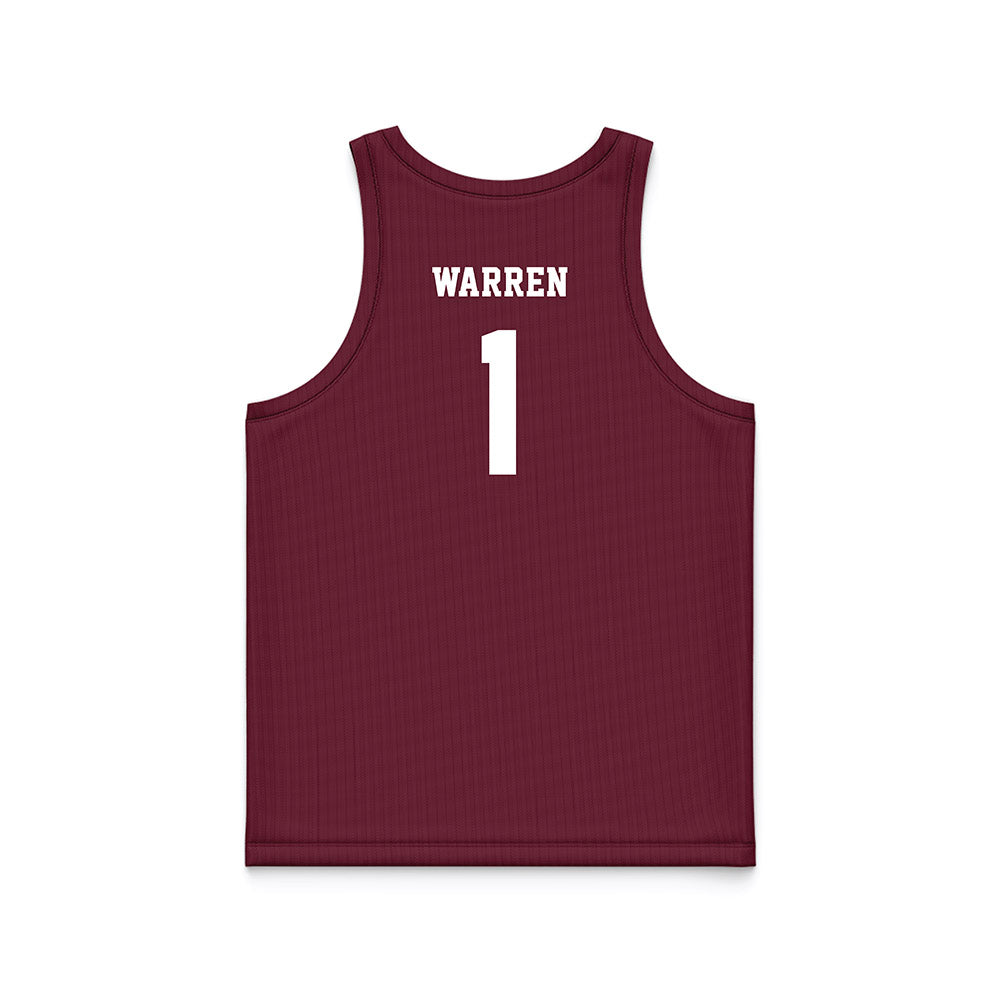 Mississippi State - NCAA Men's Basketball : Dellquan Warren - Maroon Basketball Jersey-1