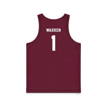 Mississippi State - NCAA Men's Basketball : Dellquan Warren - Maroon Basketball Jersey-1
