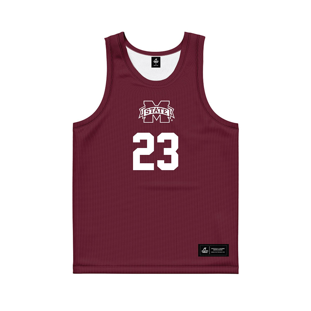 Mississippi State - NCAA Men's Basketball : King Grace - Maroon Basketball Jersey-0