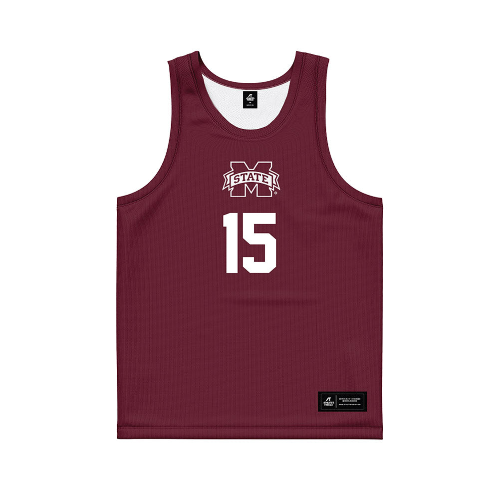 Mississippi State - NCAA Men's Basketball : Quincy Ballard - Maroon Basketball Jersey-0
