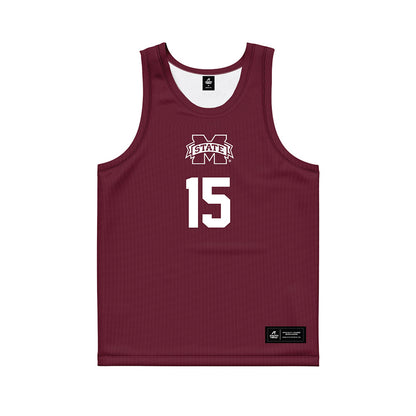 Mississippi State - NCAA Men's Basketball : Quincy Ballard - Maroon Basketball Jersey-0