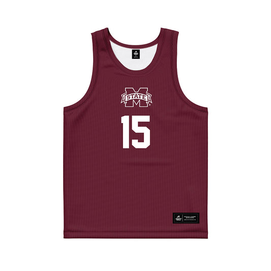 Mississippi State - NCAA Men's Basketball : Quincy Ballard - Maroon Basketball Jersey-0
