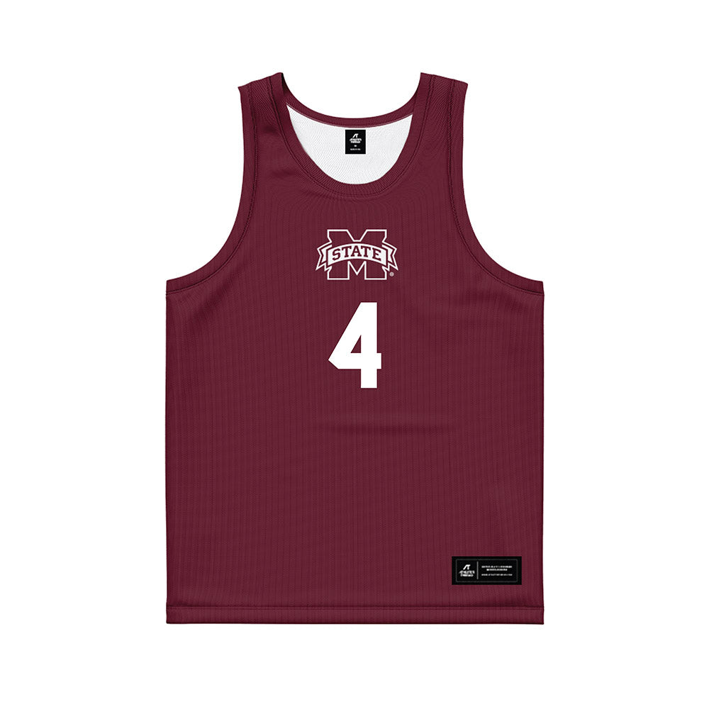 Mississippi State - NCAA Men's Basketball : Brandon Walker - Maroon Basketball Jersey-0
