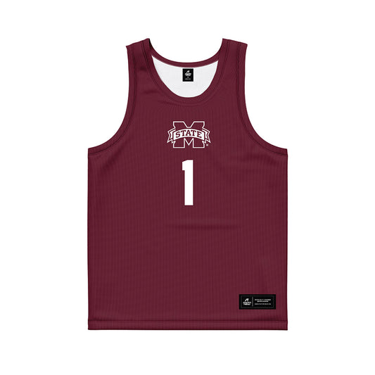 Mississippi State - NCAA Men's Basketball : Dellquan Warren - Maroon Basketball Jersey-0