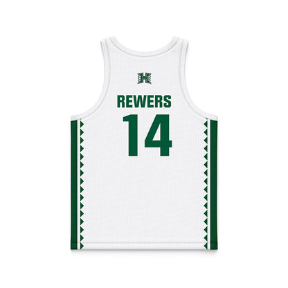 Hawaii - NCAA Women's Basketball : Brooklyn Rewers - White Basketball Jersey-1