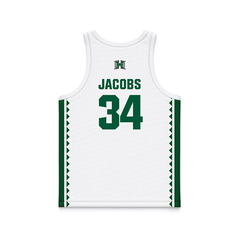 Hawaii - NCAA Men's Basketball : Tajon Akira Jacobs - White Basketball Jersey