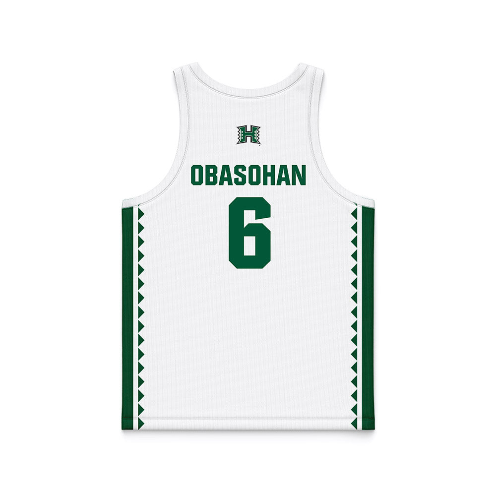 Hawaii - NCAA Men's Basketball : Samuel Osahon Obasohan - White Basketball Jersey