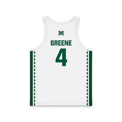 Hawaii - NCAA Men's Basketball : Marcus Greene - White Basketball Jersey