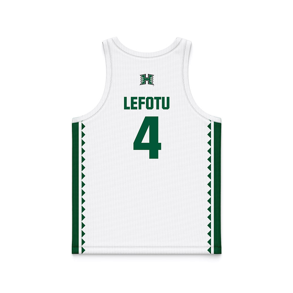 Hawaii - NCAA Women's Basketball : Jovi Lefotu - White Basketball Jersey-1