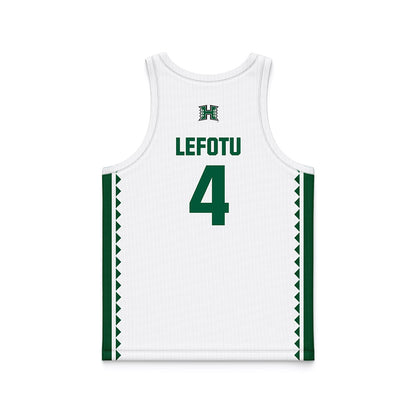 Hawaii - NCAA Women's Basketball : Jovi Lefotu - White Basketball Jersey-1