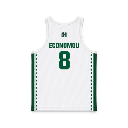 Hawaii - NCAA Men's Basketball : AJ Economou - White Basketball Jersey-1
