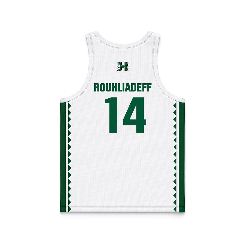 Hawaii - NCAA Men's Basketball : Harry Rouhliadeff - White Basketball Jersey-1
