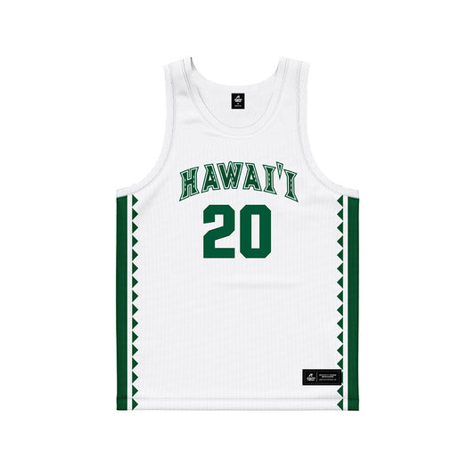 Hawaii - NCAA Men's Basketball : Jerome Palm - White Basketball Jersey