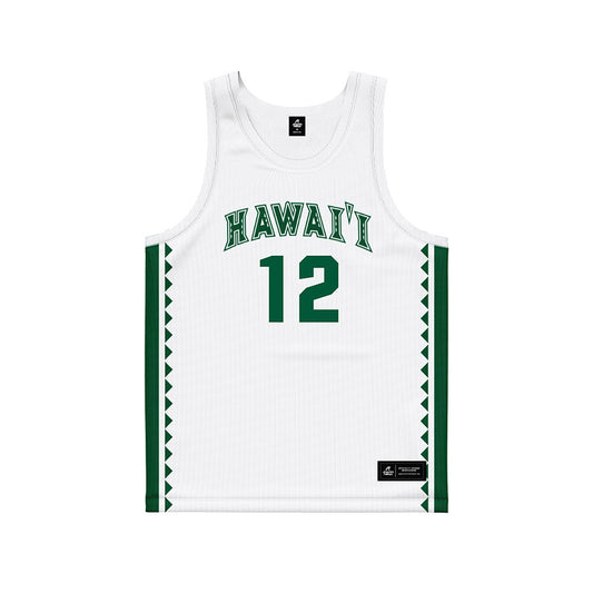 Hawaii - NCAA Women's Basketball : Imani Perez - White Basketball Jersey-0