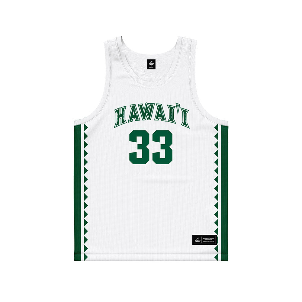 Hawaii - NCAA Women's Basketball : Saniyah Neverson - White Basketball Jersey-0