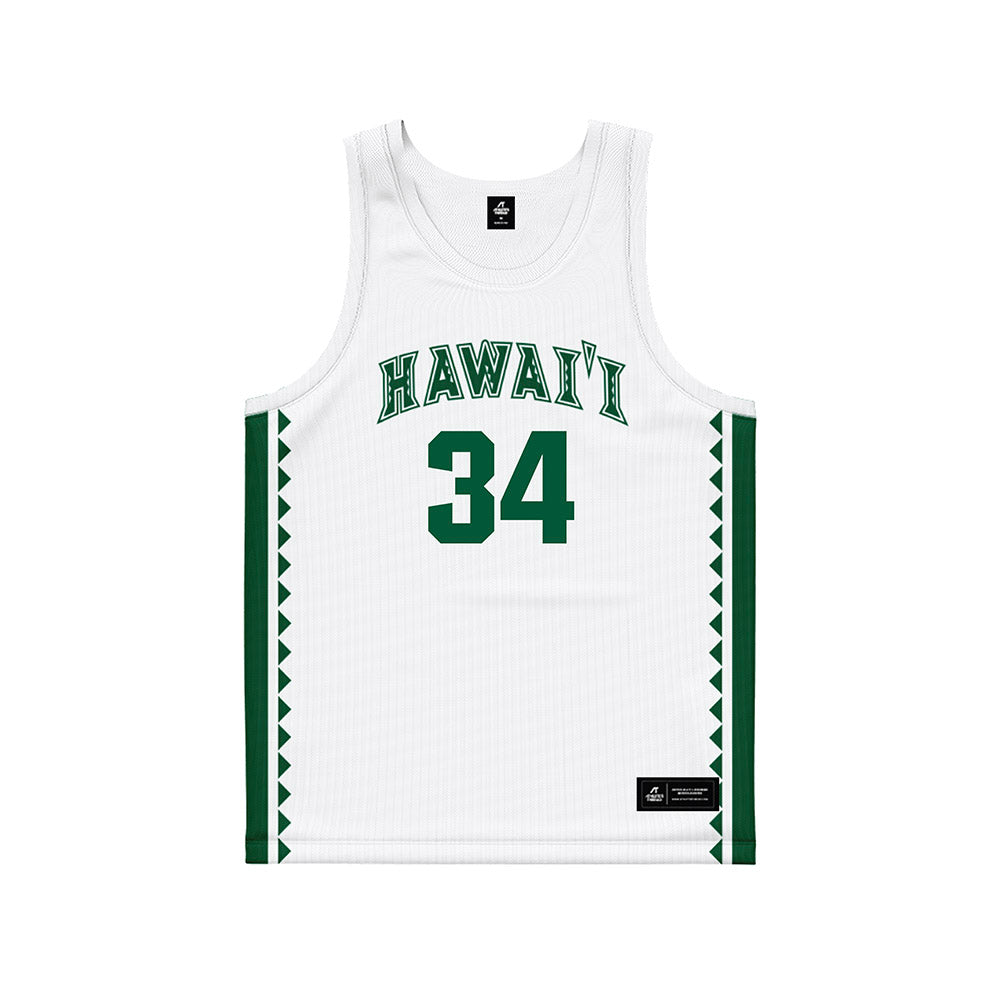 Hawaii - NCAA Men's Basketball : Tajon Akira Jacobs - White Basketball Jersey