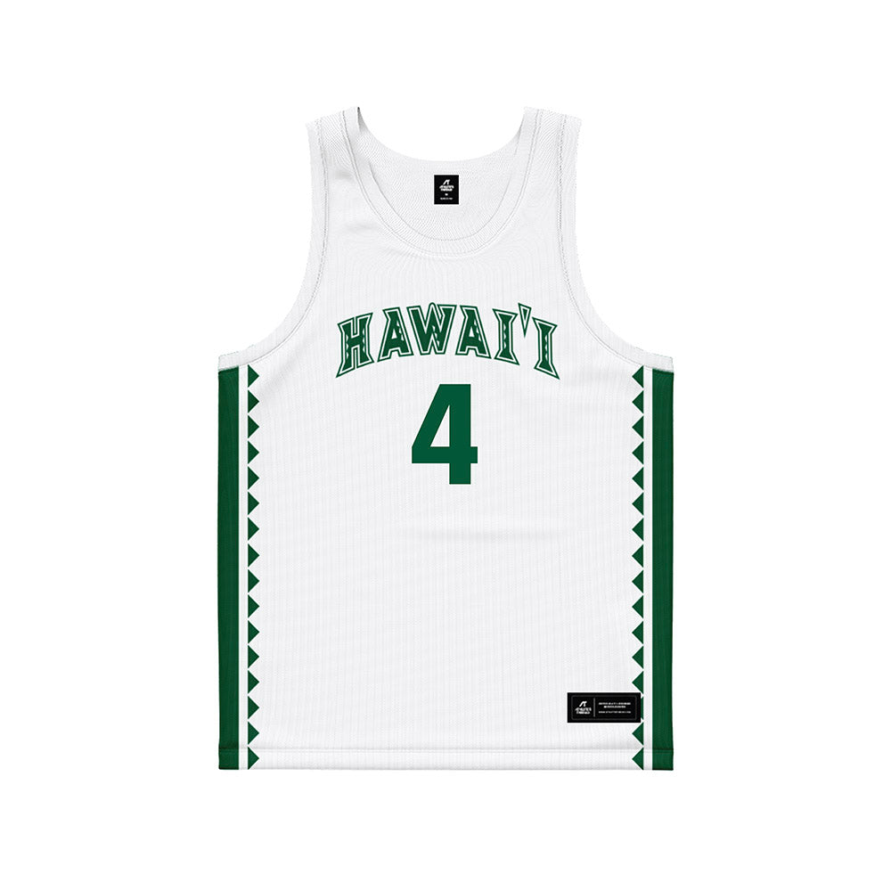 Hawaii - NCAA Women's Basketball : Jovi Lefotu - White Basketball Jersey-0