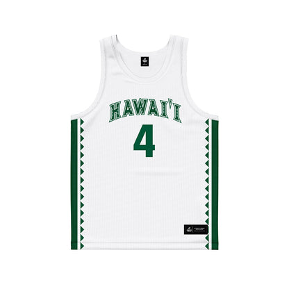 Hawaii - NCAA Women's Basketball : Jovi Lefotu - White Basketball Jersey-0