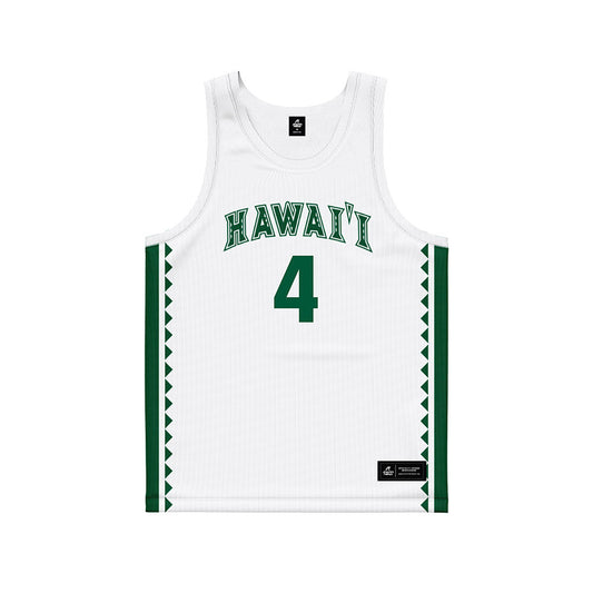 Hawaii - NCAA Women's Basketball : Jovi Lefotu - White Basketball Jersey-0
