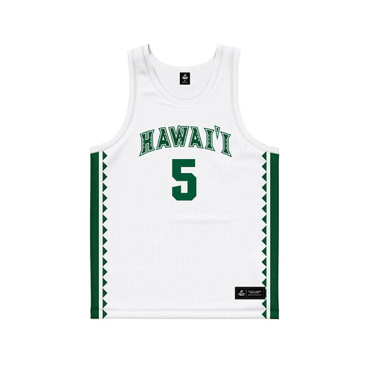 Hawaii - NCAA Men's Basketball : Gytis Nemeiksa - White Basketball Jersey-0