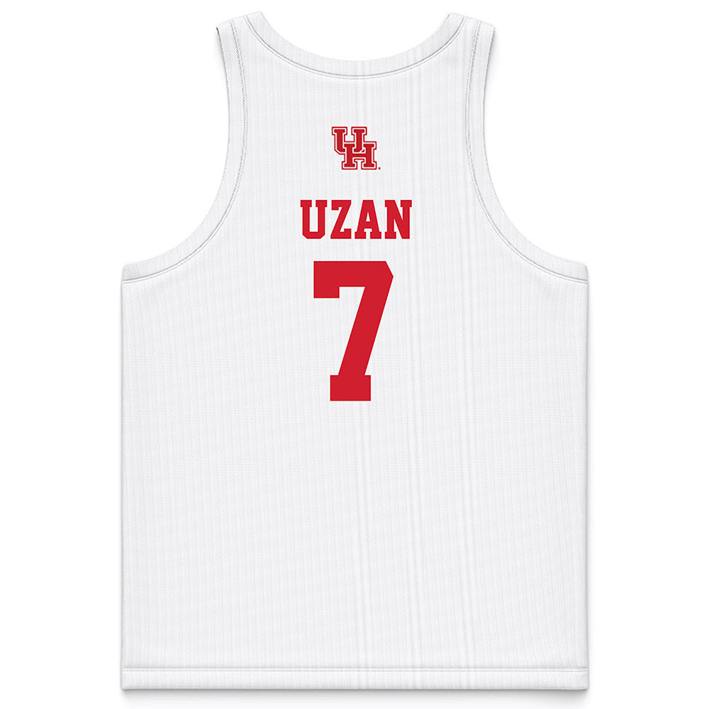 Houston - NCAA Men's Basketball : Milos Uzan - White Basketball Jersey-1