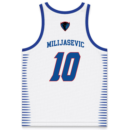 DePaul - NCAA Men's Basketball : Ilija Milijasevic - White Basketball Jersey-1