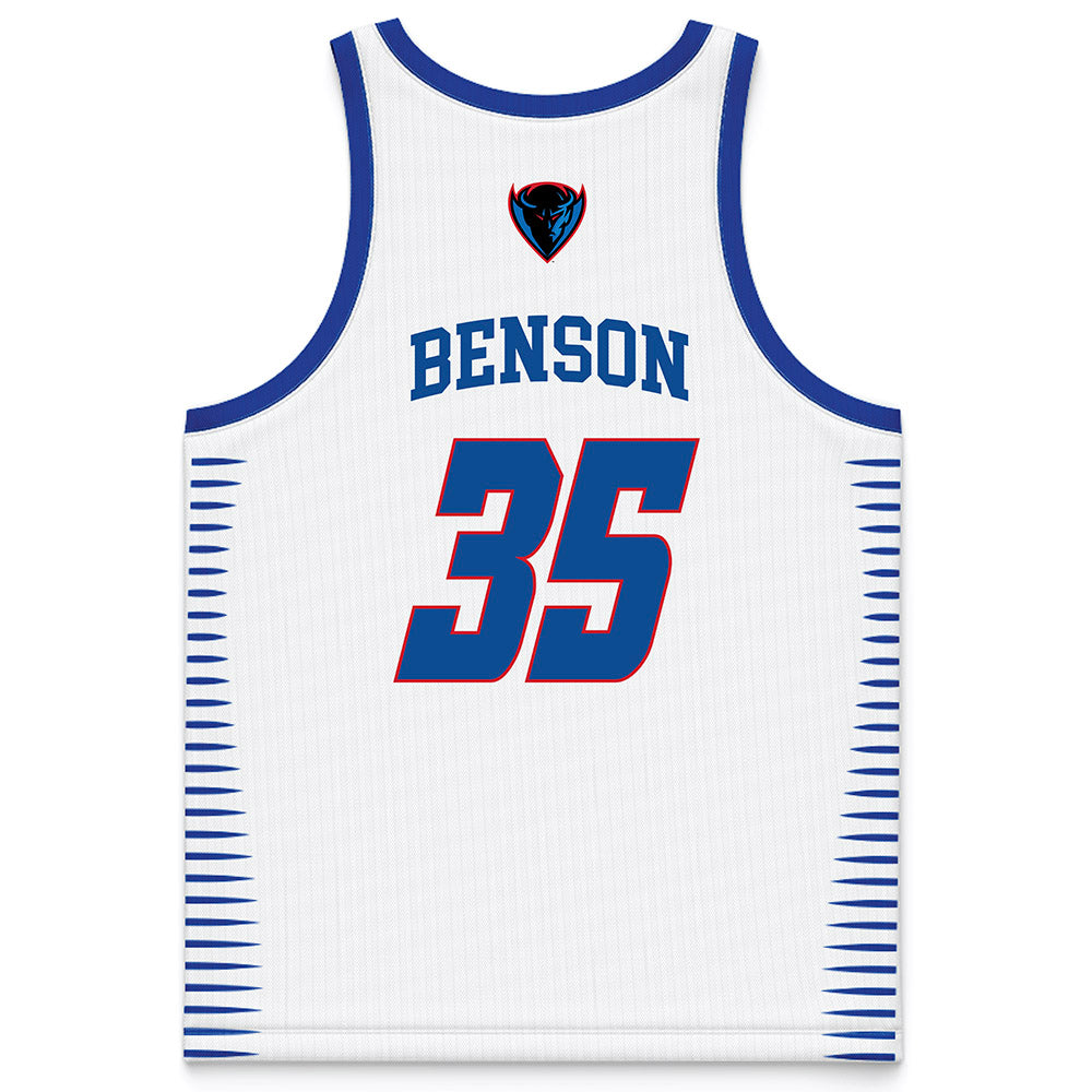 DePaul - NCAA Men's Basketball : NJ Benson - White Basketball Jersey